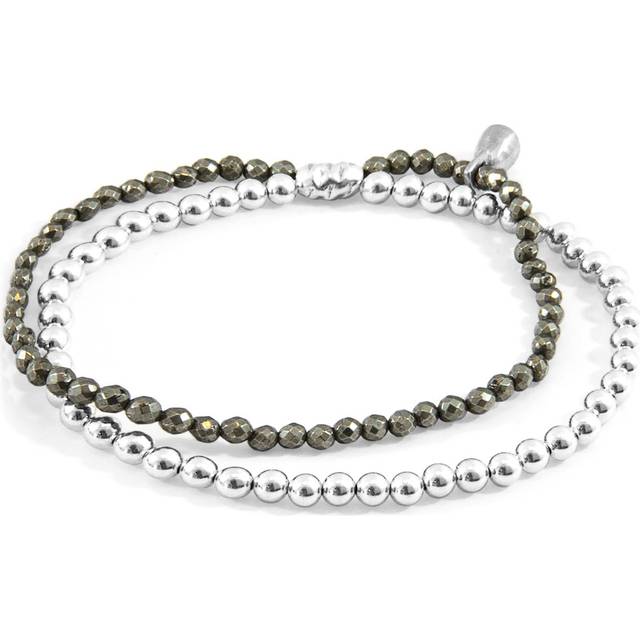 Brown Pyrite Harmony Silver and Stone Bracelet