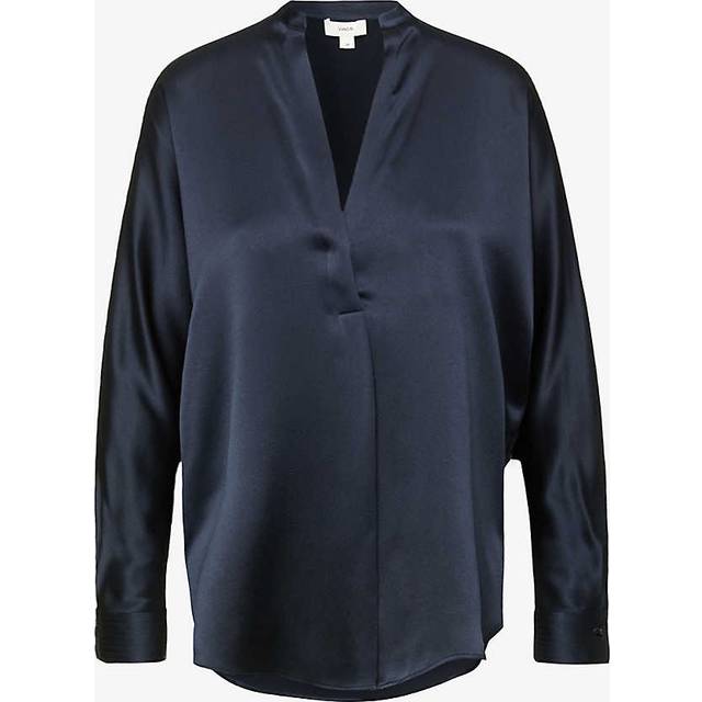 Vince Womens Coastal Relaxed-fit Silk Blouse S - COASTAL