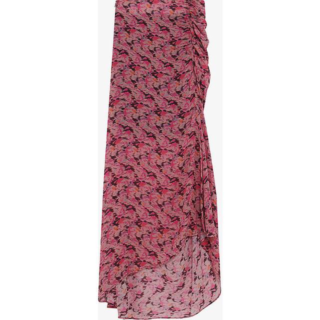 Iro Womens Mul03 Neptune Floral-print High-rise Silk-blend Midi Skirt 6 - MUL03