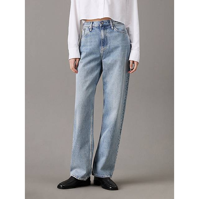 Calvin Klein Jeans, Straight Jeans, female, Blue, W26, Light Denim Trousers for Men