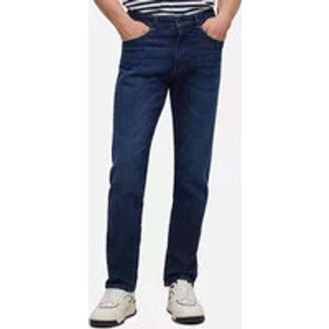 Men's BOSS Orange Re.Maine Mens Regular Fit Jeans in Comfort-Stretch Denim - Dark Blue 406 - Navy