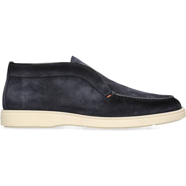 Santoni Suede Detroit High-Top Loafers - Navy - 6