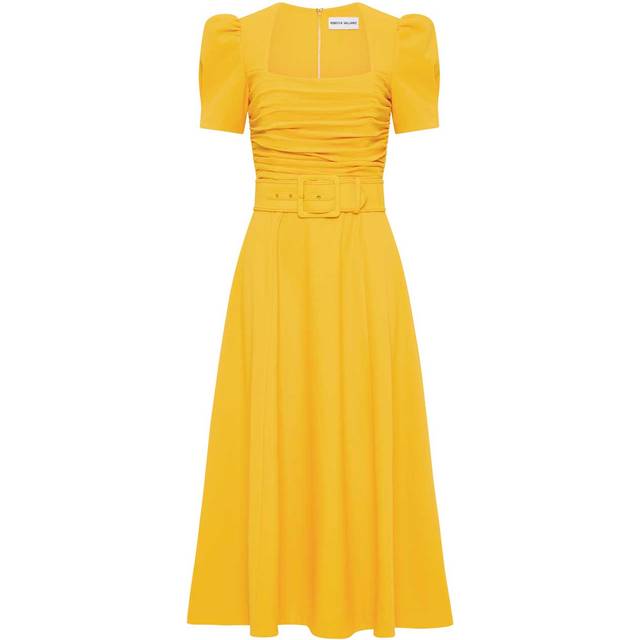 Leona Short Sleeve Midi Dress Yellow Size 8