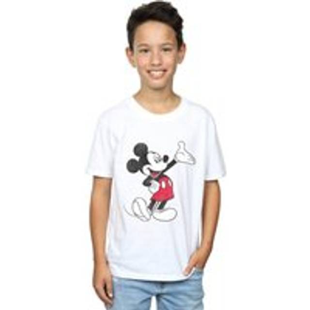 (9-11 Years, White) Disney Boys Mickey Mouse Traditional Wave T-Shirt