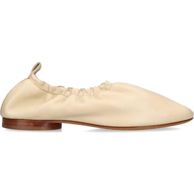 Mansur Gavriel Womens Cream Ruched Ballerina Leather Ballet Flats Eur 36 / 3 Uk Women - CREAM