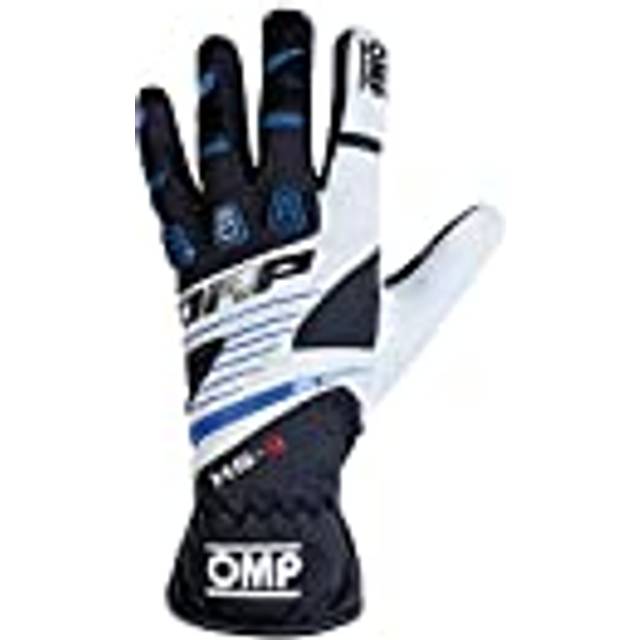 OMP KS-3 Kart Gloves - XXS, Black / Blue / White