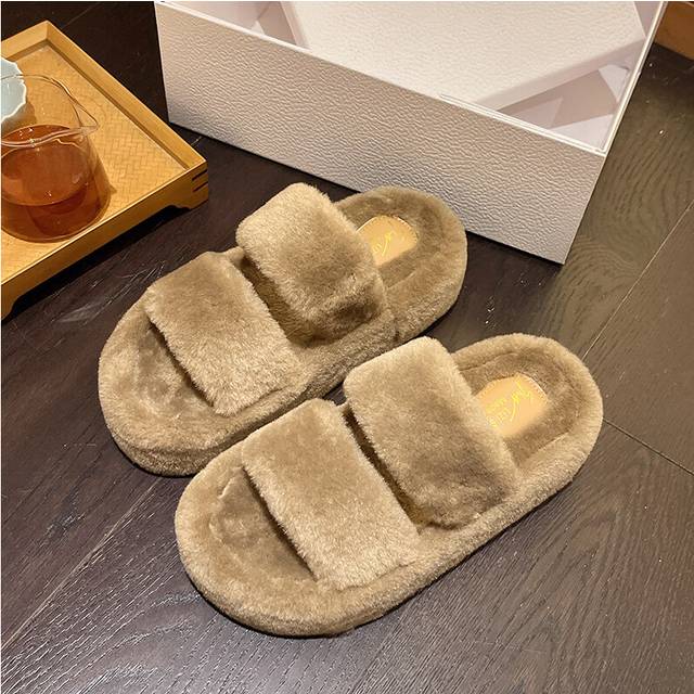 (Khaki, 38) And Plush Trendy Womens Slipon Slippers For Effortless Style At Home Or Out