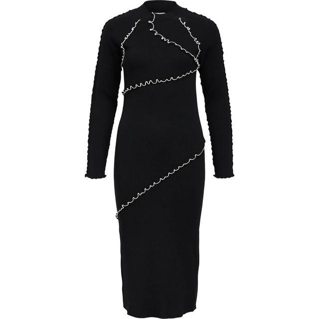 Object - Kjole objJanne Knit Sli L/S Dress 136 - Sort