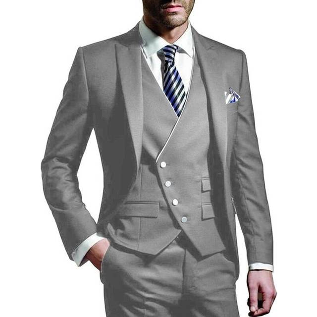 (gray, 4XL) Men's Suits Slim Fit, 3 Piece Suit for Men Tuxedo Suit Set