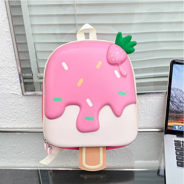 (Pink) Cartoon Design Eyecatching Kids Backpack With Supportive Air Cushion Shoulder Straps