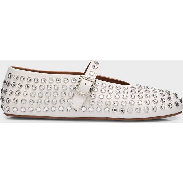 Alaïa - Crystal-embellished Leather Ballet Flats - Black - IT 35