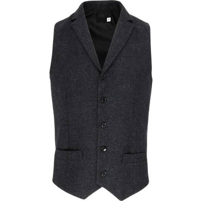 (XS, Brown Check) Premier Mens Herringbone Waistcoat