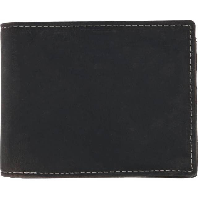 CTM Men's Leather Expandable Bill Slot Bifold Wallet - Charcoal one (one size)