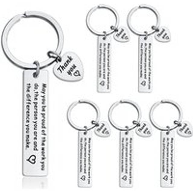 6 Pcs Thank You Gifts Keychain Appreciation Make a Difference Inspirational Coworker Leaving