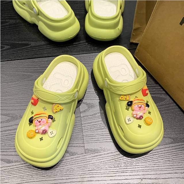 (Green, 3637) Comfortable Lightweight Beach Clogs For Women In Trendy Colors For Summer Relaxation
