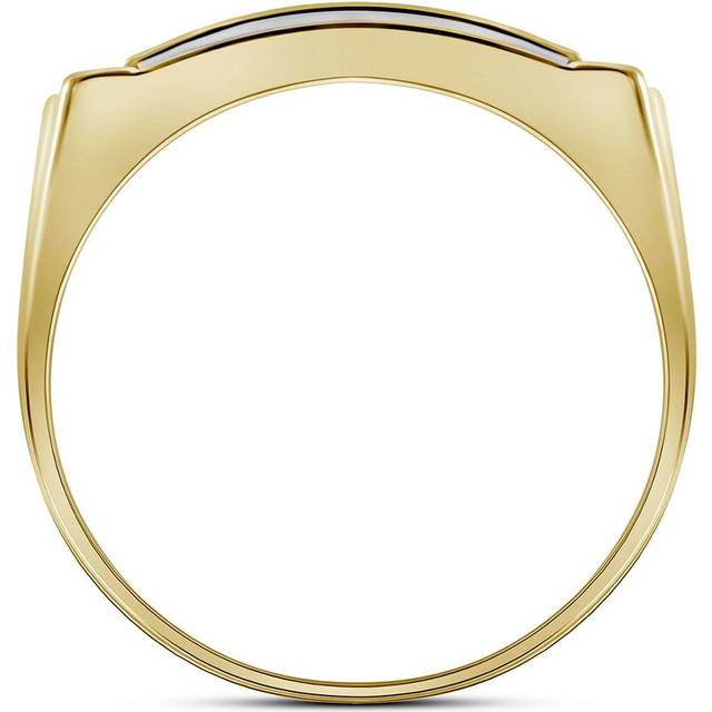 GND 91357 10K 0.5 CTW 10KT Yellow Gold Mens Round Diamond Rectangle Cluster Ring, Size 10
