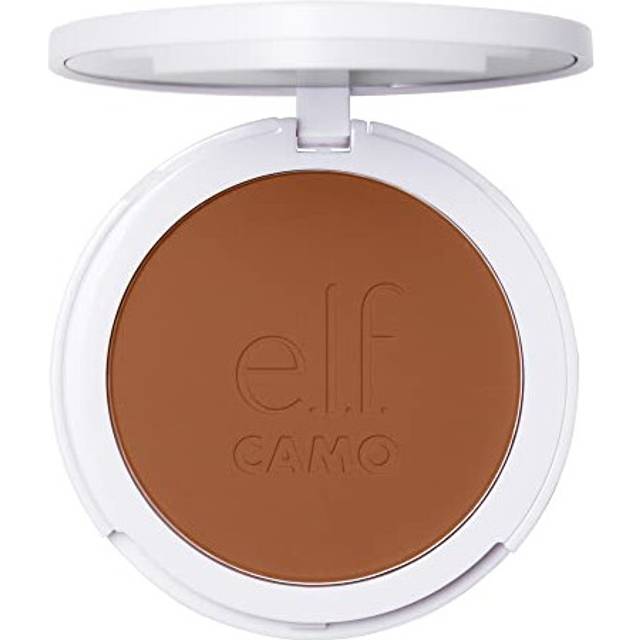 e.l.f. Camo Powder Foundation, Lightweight, Primer-Infused Buildable & Long-Lasting Medium-to-Full Coverage Foundation, Tan 460 W