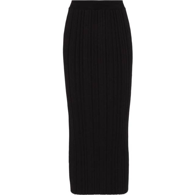 Balmain - plissé-effect midi skirt - women - Polyamide/Spandex/Elastane/Polyester/Viscose - 36 - Black
