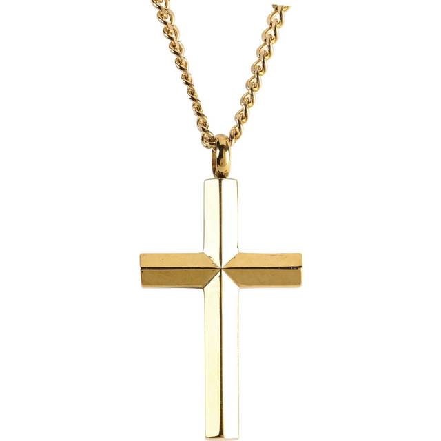 Dicksons 32-9610 24 in. Cross Gold-Plated Necklace - Gold