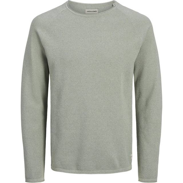 Lightweight Crew Neck Jumper in Structured Knit - Pastel Green - M