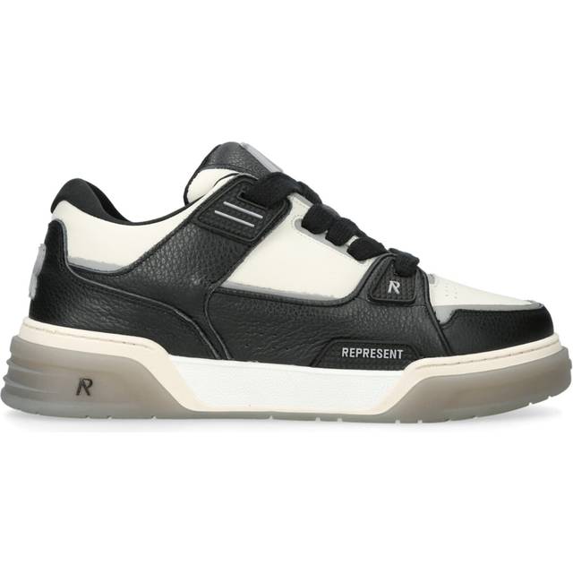 Represent Mens Blk/white Studio Panelled Leather Mid-top Trainers Eur 41 / 7 Uk Men - BLK/WHITE