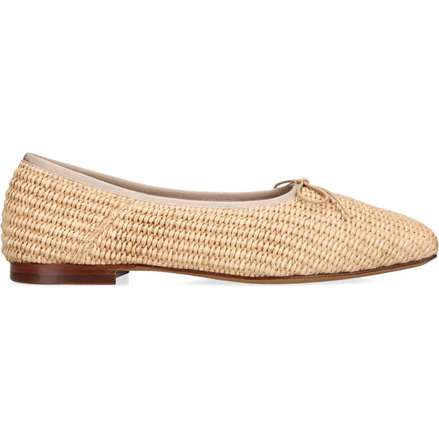 Mansur Gavriel Womens Beige Square-toe Raffia Ballerina Pumps Eur 36.5 / 3.5 Uk Women - BEIGE