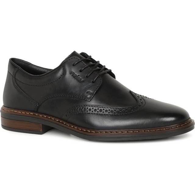 Rieker - Svarta snörskor i skinn storlek 40 - Black (40)