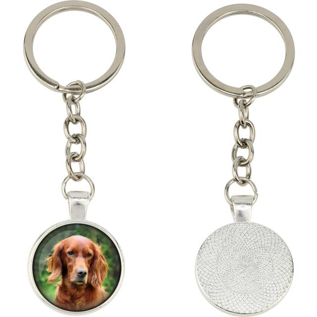English setter, Lawerack, Laverack - keychain in a box, own photo, keychain pendant from Art-Dog brand silver