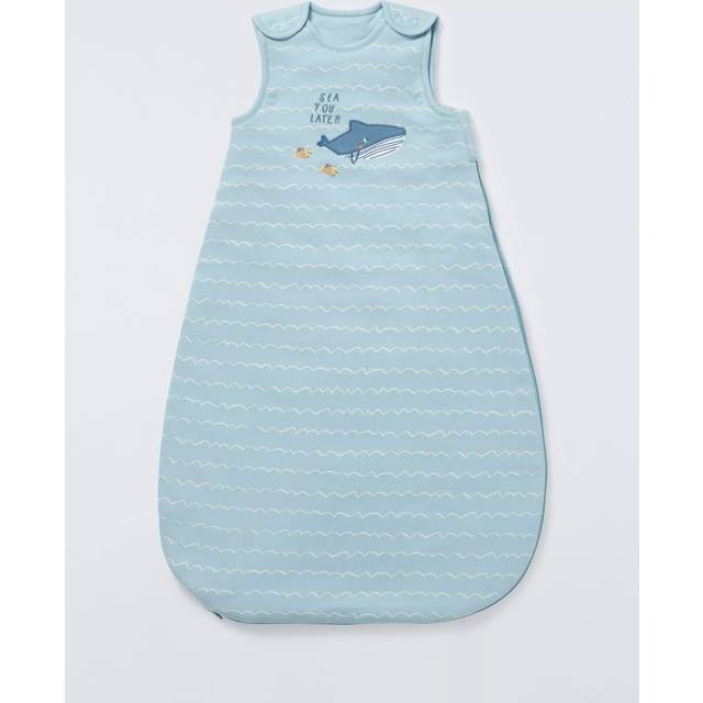 John Lewis Baby Whale Embroidered Cotton Sleeping Bag, 2.5 Tog