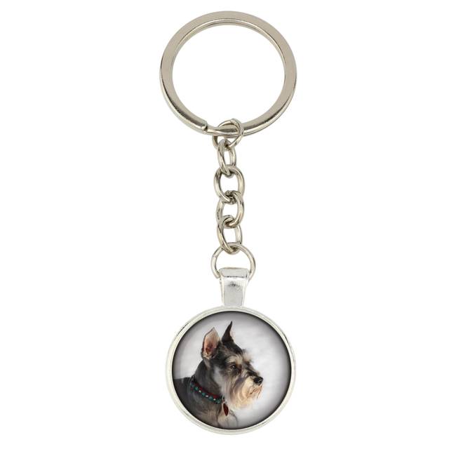 Schnauzer I - keychain with your photo, key decoration, bag pendant from Art-Dog brand silver