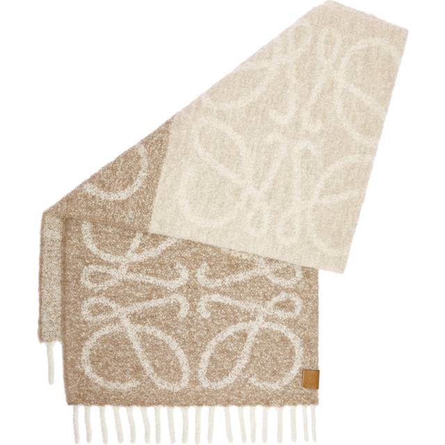 Loewe Alpaca-Blend Anagram Scarf - Beige - One size