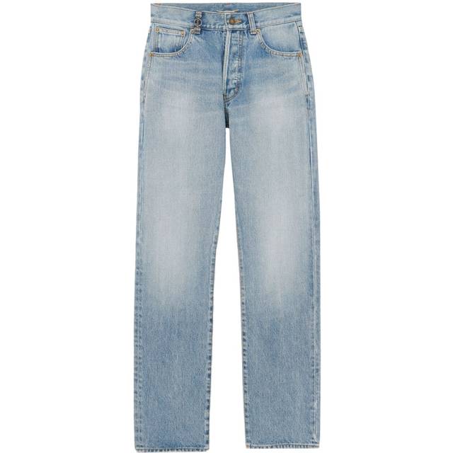 Saint Laurent - mid-rise straight-leg jeans - women - Organic Cotton - 28 - Blue