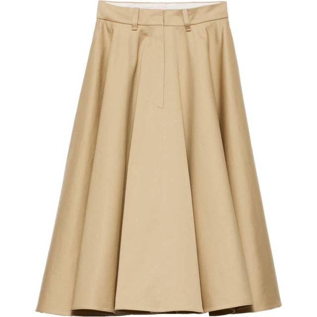 Prada - chino midi skirt - women - Cotton - 38 - Neutrals