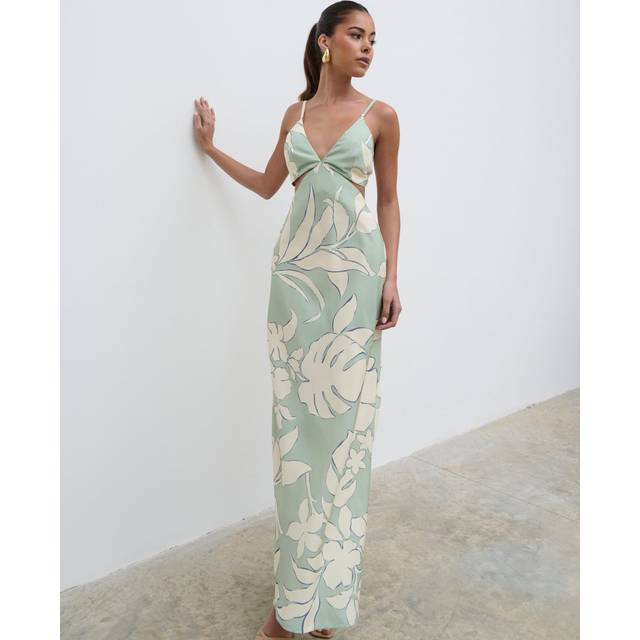 Nellie Cut Out Maxi Dress - Seaspray Floral, 8