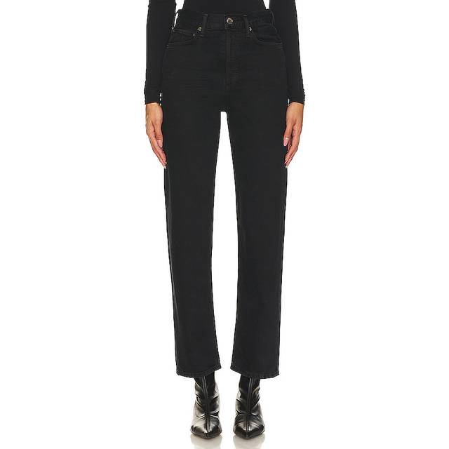 AGOLDE 90s Pinch Waist High Rise Straight Jeans in Crushed - Black. Size 33 (also in 23, 24, 25, 26, 27, 28, 29, 30, 31, 32, 34). (33)