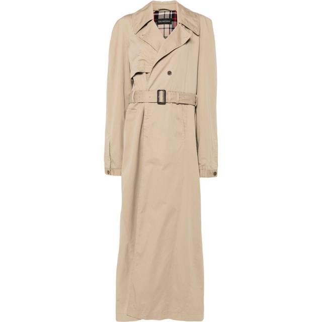 Balenciaga - deconstructed-design trench coat - women - Cotton/Wool/Cupro/Cotton - 34 - Neutrals