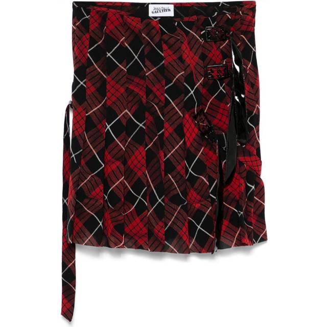 Jean Paul Gaultier - plaid-check mini skirt - women - Polyamide/Polyurethane/Viscose/Elastane/other fibers - M - Red