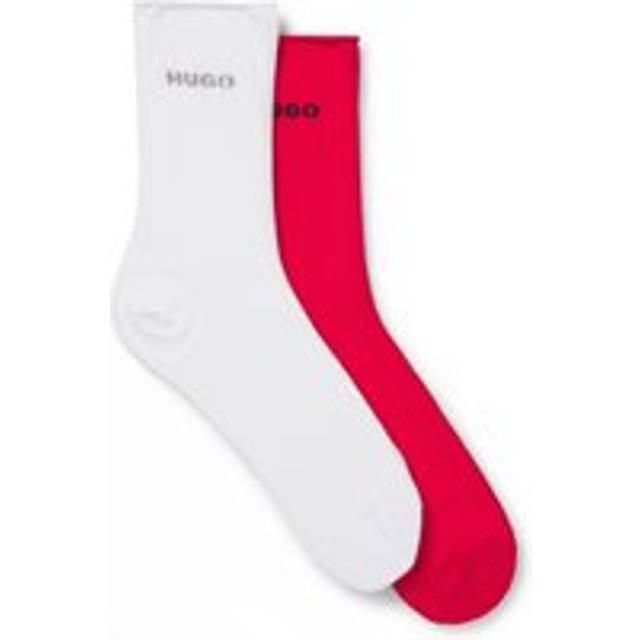 Two-pack of quarter-length socks with logo details - Red