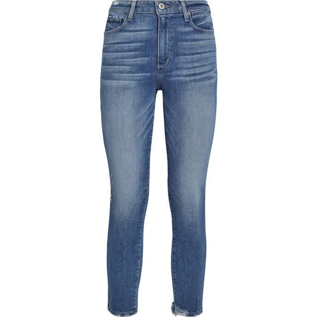 Paige Hoxton Crop Torn Hem Jean - Blue - 23