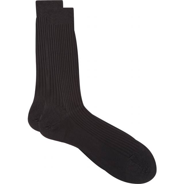 Pantherella Silk Baffin Socks - Black - 10.5