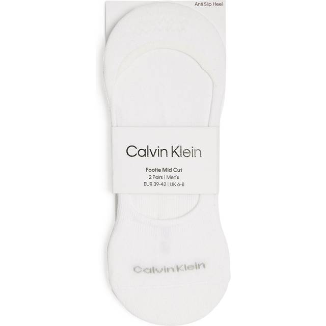 Calvin Klein No Show Footie Socks - White - 39-42