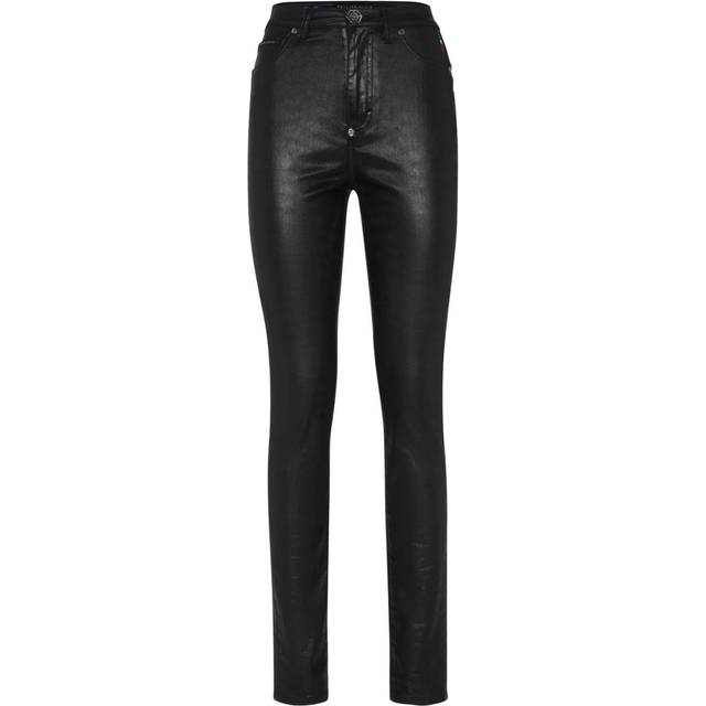 Philipp Plein - high-waisted jeggings - women - Cotton/Elastane - 28 - Black
