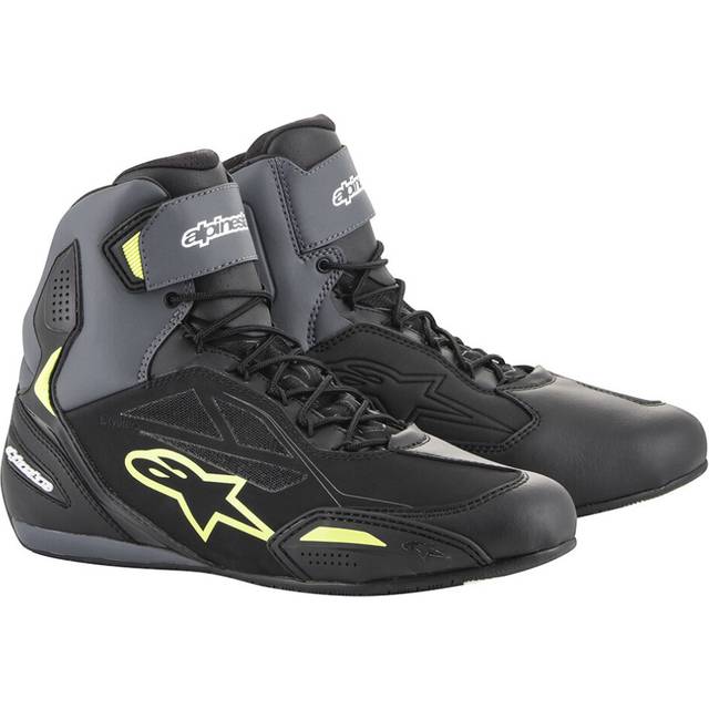 Alpinestars Faster-3 DryStar Motorcycle Shoes, black-grey-yellow, Size 47 for Men