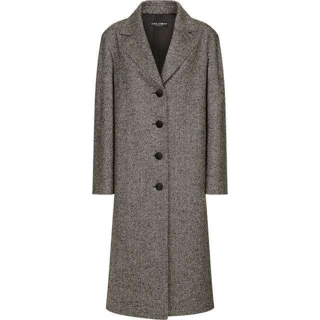 Dolce & Gabbana Herringbone Wool-Blend Coat - 38