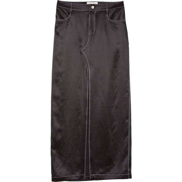 Fleur Du Mal - silk maxi skirt - women - Silk/Silk/Elastane - 8 - Black