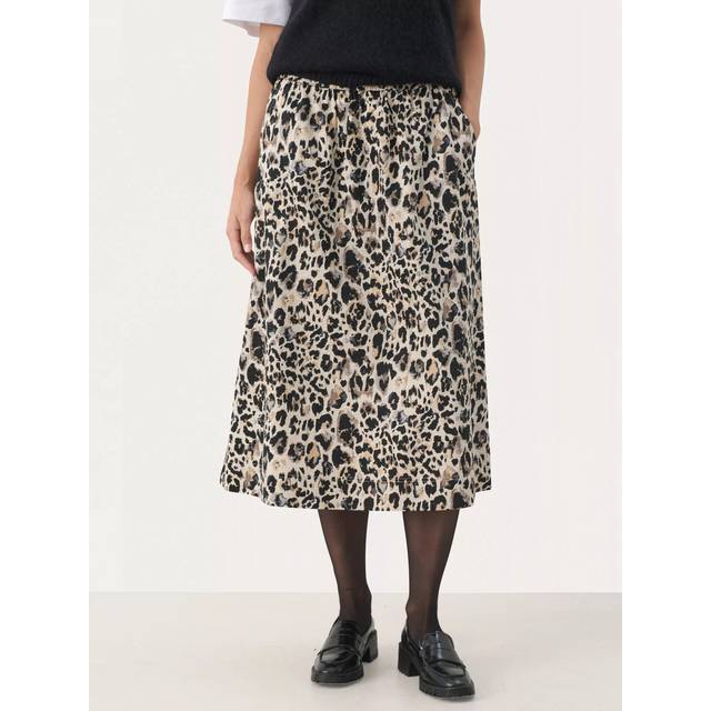 Part Two, Kjol, Dam, L, Neutral Leo Print Kjol - multicolor (L)