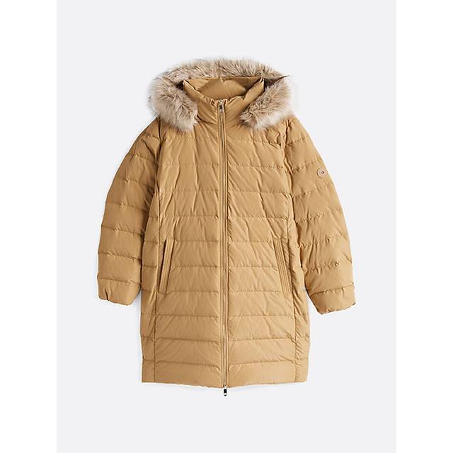 Tommy Hilfiger Plus Tyra Heritage Coat With Fur - Beige, Beige, Size 48, Women