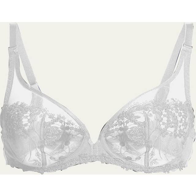 Wish Full Cup Bra - Natural - Let Simone Pérèle help you to strike intricate and feminine styles with their Wish Full Cup Bra. Working exquisite lace embroidery throughout the moulded bra, it is fitted with adjustable straps and underwire for an undeniably comfortable and supportive fit.