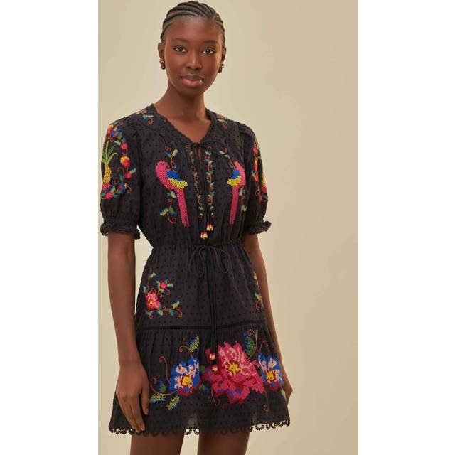 FARM Rio Embroidered Mini Dress