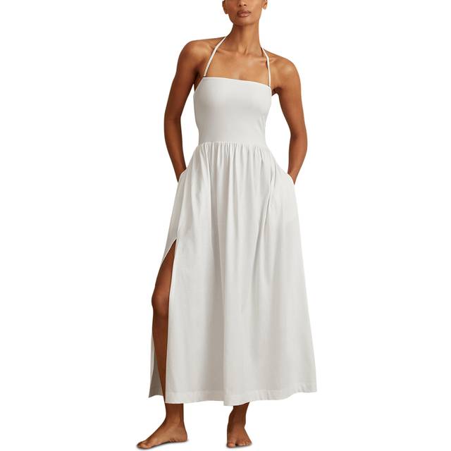 Reiss Womens White Yara Tie-back Stretch-jersey Maxi Dress L - WHITE